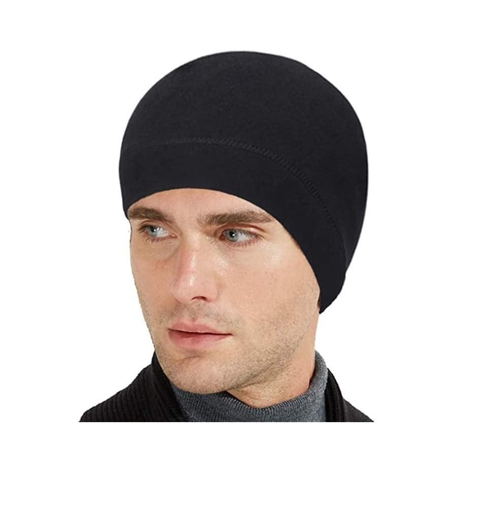 BISMAADH Men's Cotton Cap (LG Cotton-Black_Black_Free Size).