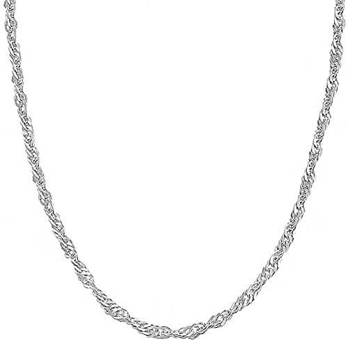 Kooljewelry Sterling Silver 2.75 mm Singapore Chain Necklace (20 inch)