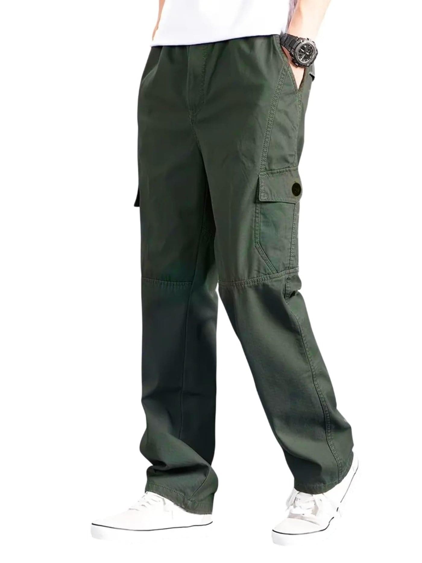 Lymio Men Cargo || Cotton Cargo Pants for Men (119-Green-M)