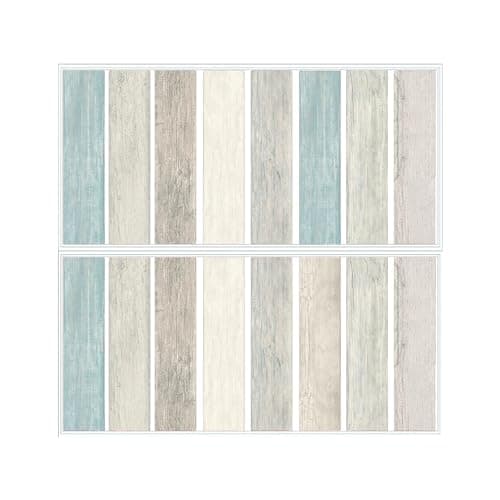 RoomMates RMK3696GM Distressed Barn Wood Plank Blue Peel and Stick Giant Wall Decals, Black, 2 Sheets 17.25 inches x 36.5 inches