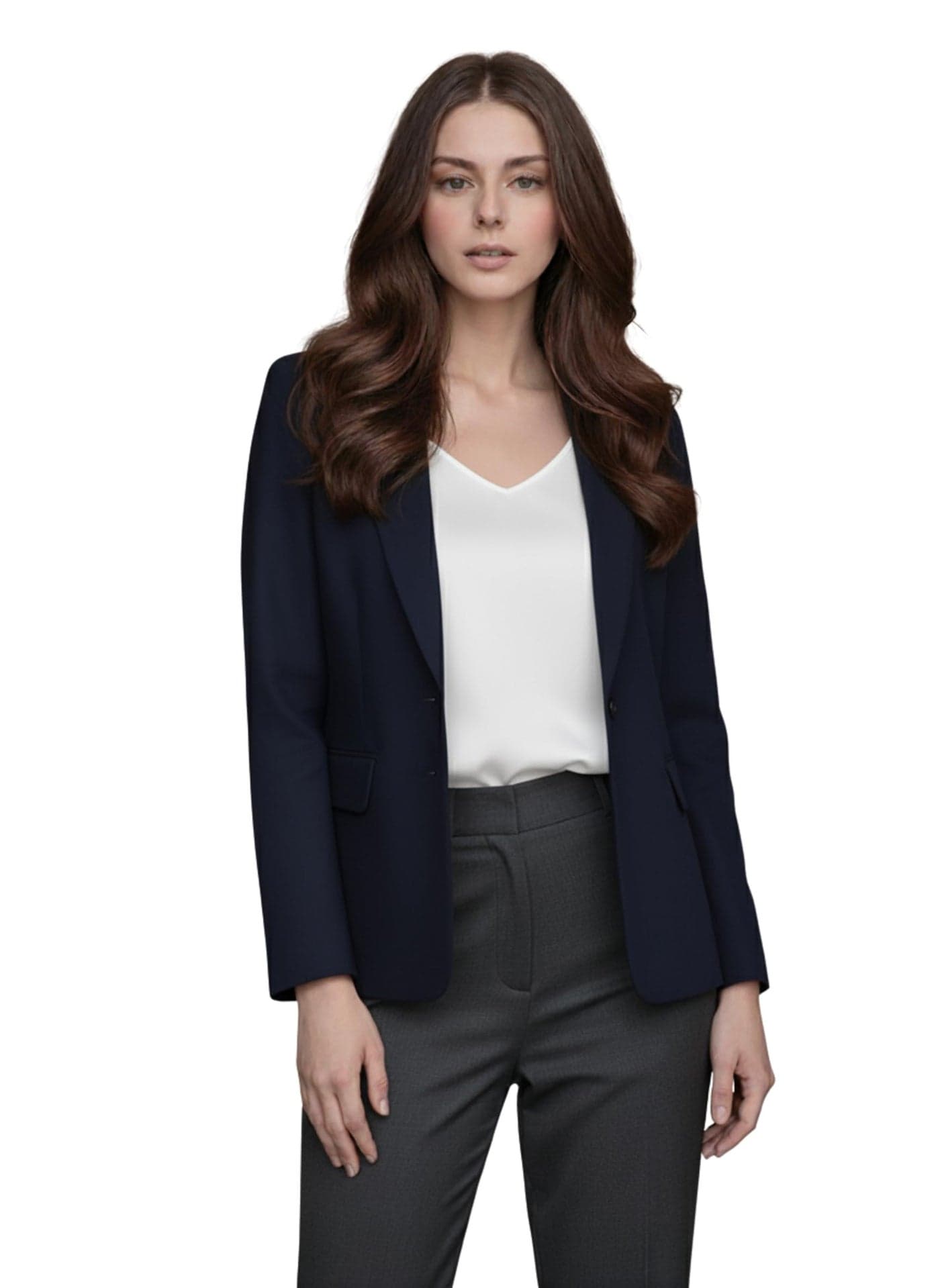 ROCKSY Blue Smart Casual Formal Blazer for Women, Regular Fit Stylish Blazer for Women, Size M.