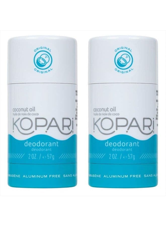 Aluminum Free Deodorant with Organic Coconut Oil | Original 2 Pack | Vegan, Gluten Free, Cruelty Free, Non-Toxic, Paraben Free, Deodorant for Men & Women, Odor Protection, Naturally Derived Pla