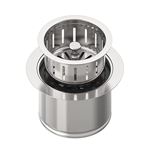 BOTEMY Extended Garbage Disposal Flange Basket Strainer Stopper Deep 304 Stainless Steel Kitchen Sink Flange for 312 Inch Standard Sink Drain Hole Polished Deep Sink Disposal Stopper