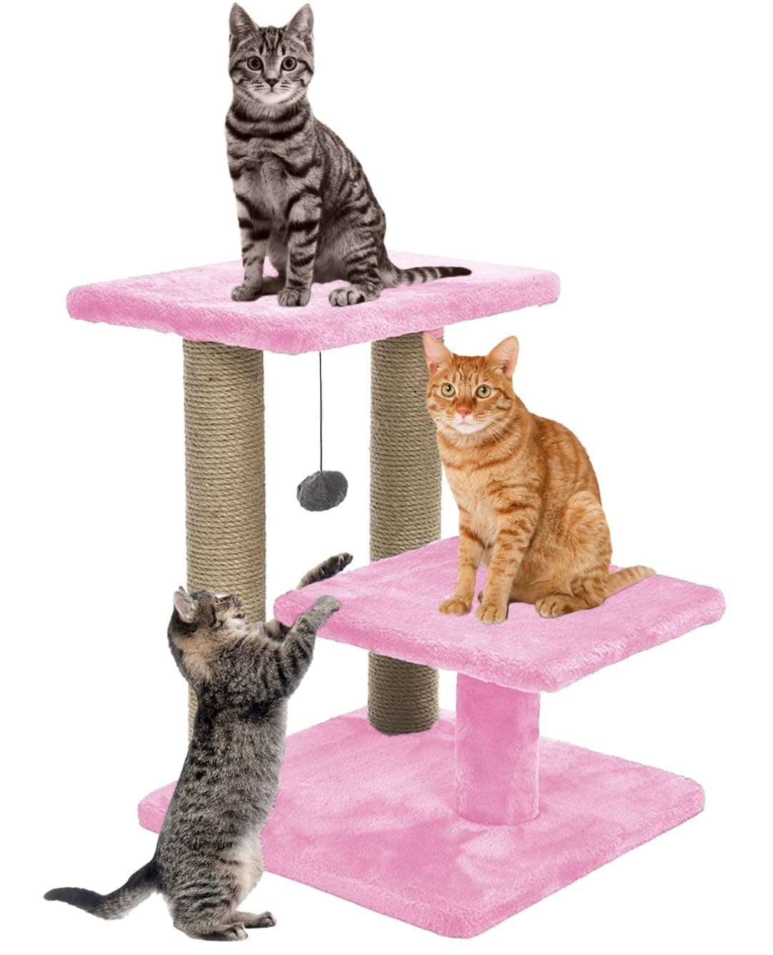 Furrlovers Cat Tree with Multiple Levels and Scratching Posts (Pink FURR-17)