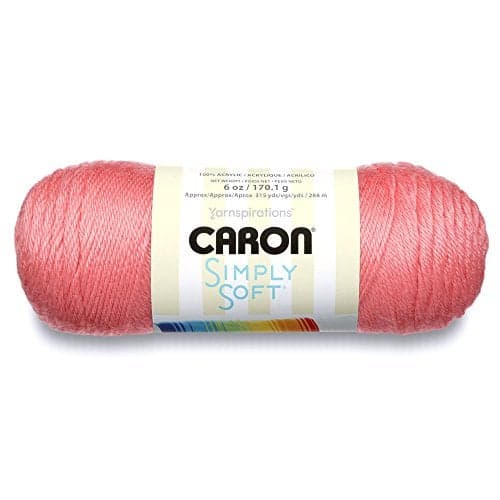 Caron Simply Soft Collection Yarn, 6oz, Gauge 4 Medium Worsted, 100% Acrylic - Strawberry (H97COL0015)