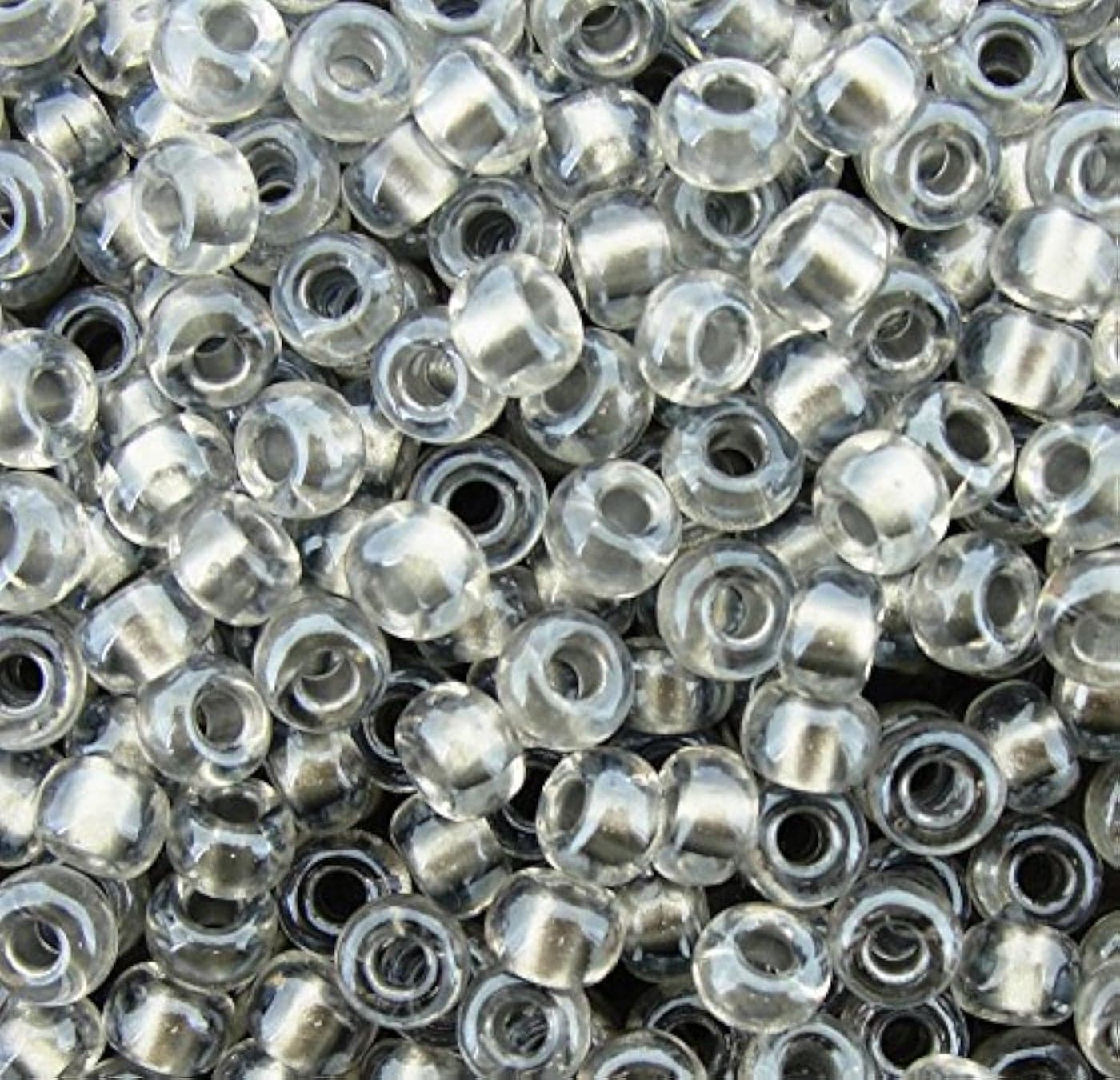 Miyuki Round Seed Beads Size 60 20g Sparkling Pewter Lined Crystal