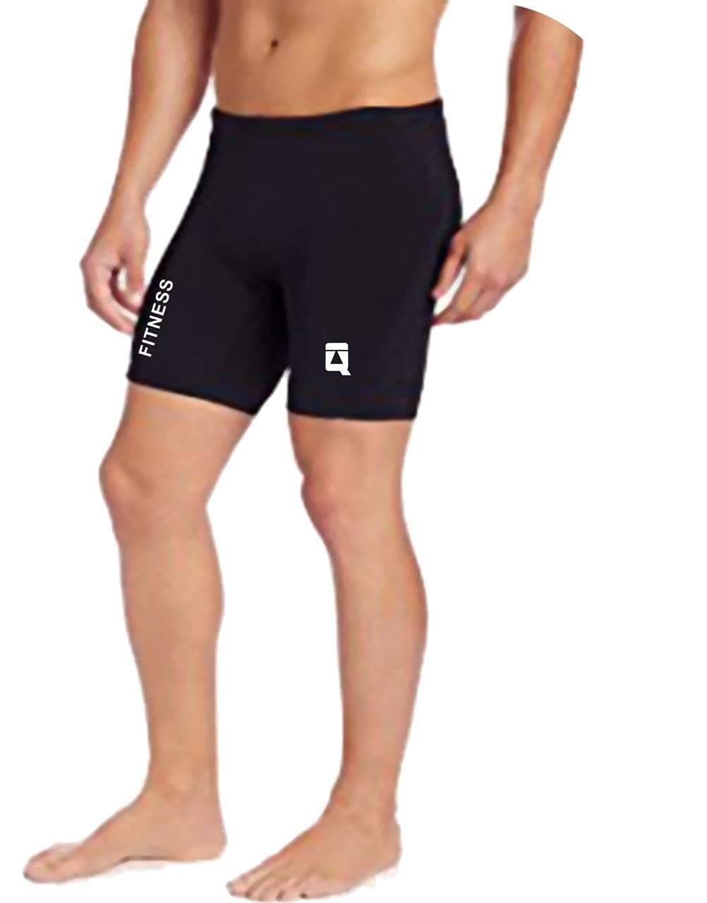 QUADA Compression Men's Skin Tight Shorts for Gym, Running, Cycling, Swimming, Basketball, Cricket, Yoga, Football, Tennis, Badminton & Many More Sports (in, Alpha, S, Bllack)