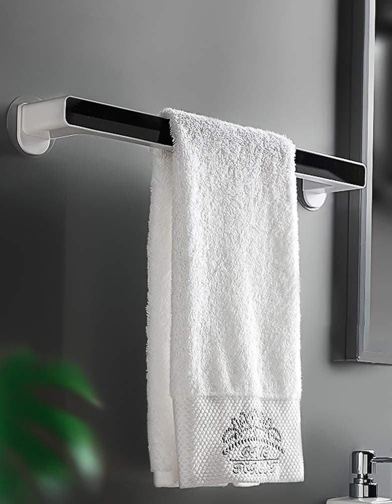 ZURATO Self Adhesive Wall Mount Towel Holder/Towel Stand/Multi-Function Towel Rack for Kitchen Bathroom Toilet,Under Cabinet,Garage,Laundry,Pantry 18.27 * 2.5 * 1.18 Inche (Large-46Cm),Abs Plastic