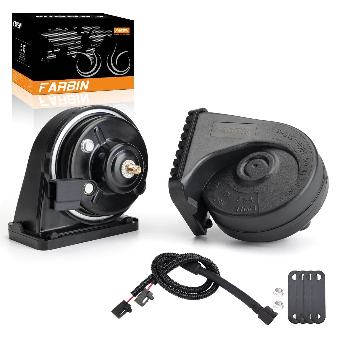 FARBIN Car Horn Compatible with ToyotaLexusSubaru 12V Waterproof Auto Horns Loud with 1 to 2 horn plug for toyota Toyota horn with 1 to 2 Converter Wiring
