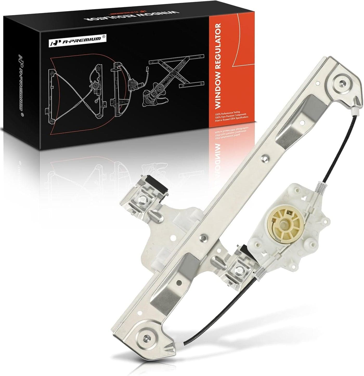 A-Premium Window Regulator Replacement for Ford Fusion, Lincoln MKZ, Lincoln Zephyr, Mercury Milan - Rear Left, Without Motor