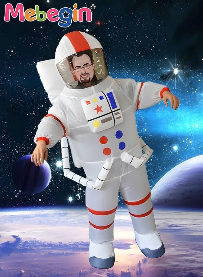 Astronaut Shape Inflatable Costume for Festival include a Blower and Battery Case,Space Man Costume for Dress Up Party,Funny Blow up Pretend Toy Costume for Party Suitable 150-195cm Height