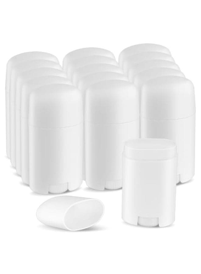 DMuuuDM 15 Pack 17 oz50ml Plastic Deodorant ContainersEmpty Round TwistUp Solid Stick Tube Applicators Container for DeodorantShaving Soap StickHeel Lip BalmSolid Lotion BarsTop FillingWhite