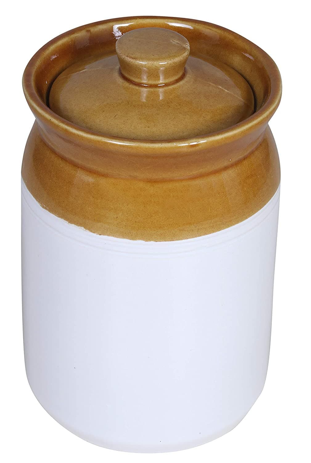 HC THE CRAFTS Ceramic Pickle Jar Set with Lid Dining Table Set Made in India 2000ML PACK OF 1