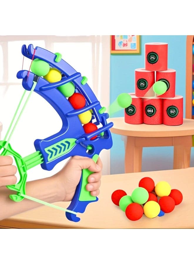 Kids Archery Shooting Set with Launcher – Safe EVA Sponge Ball Catapult, Colorful Bow & Arrow Game with Target Cans – Fun Indoor & Outdoor Sports Toy for Boys & Girls 3+ – Perfect for Family Play, Parent-Child Bonding, and Holiday Gifts