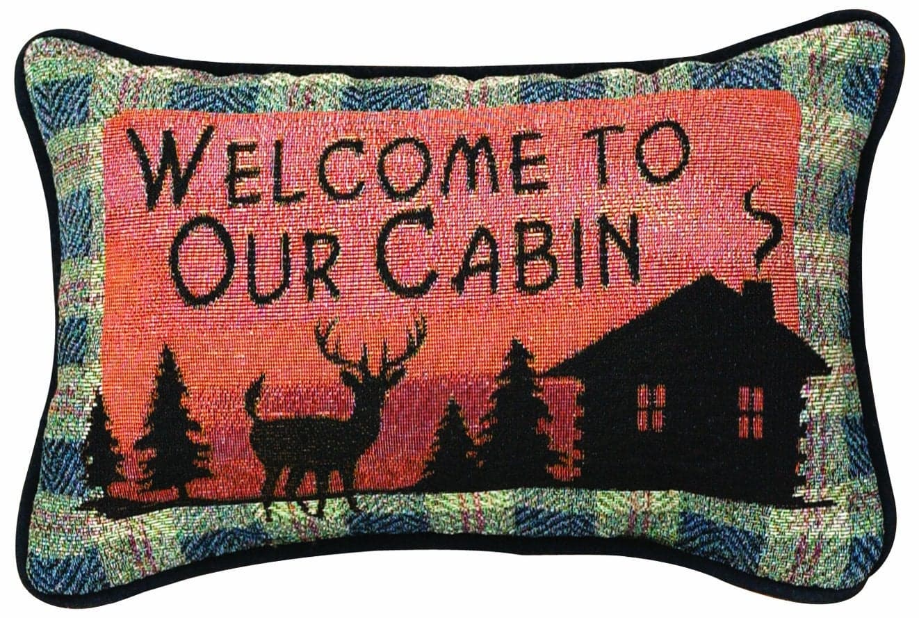 Manual Bear Lodge Throw Pillow 125 X 85Inch Welcome to Our Cabin