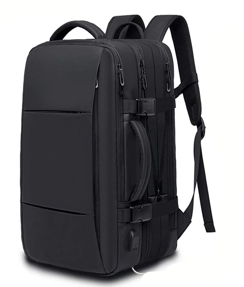 BANGE 55L Capacity 15.6-inch Laptop Bags Outdoor and Camping 3in1 Office Bags, Black Laptop Backpack (BGE1908) - Black