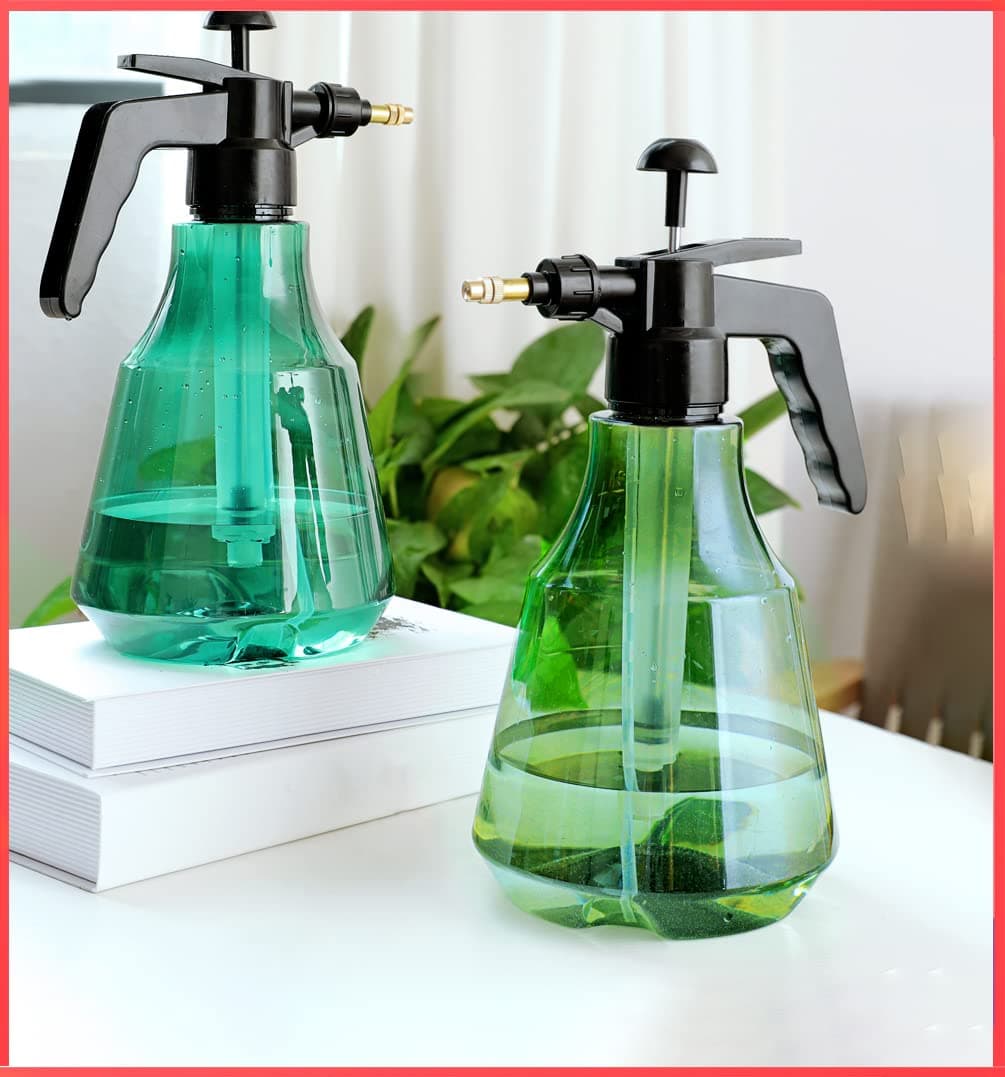 Wolpin 1Pc Garden Water Sprayer Manual Spray Bottle Pump For Gardening Plants | Shower For Plants & Flowers | Spray Bottles For Lawn Herbicides, Pesticides, Fertilizers (2 Liter Capacity) - Green