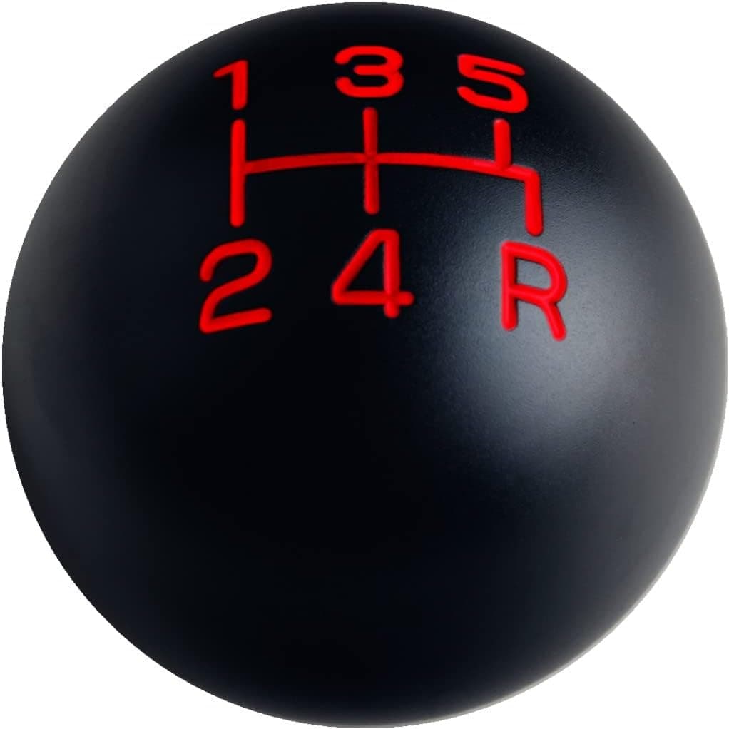 DEWHEL 5 Speed Imprinted Manual Transmission Shift Knob - Black Aluminum
