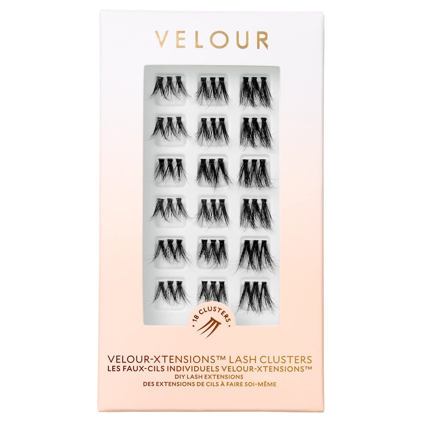 VelourXtensions Lash Clusters 18 Individual Cluster Eyelash Extensions Lightweight Fluffy Lash Extensions Soft Comfortable Eyelash Clusters Natural Lashes All Eye Shapes Volume