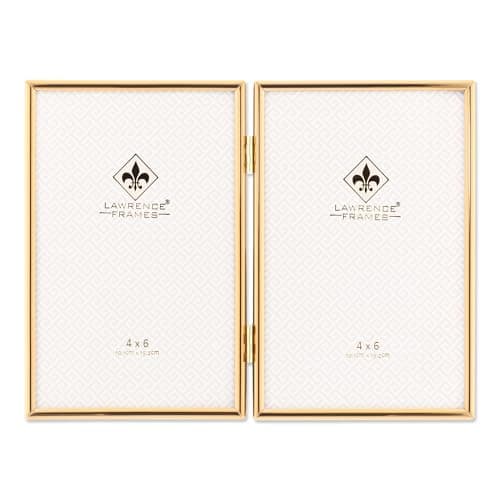 Lawrence Frames Metal Frame, Simply, Gold, 4x6 Double
