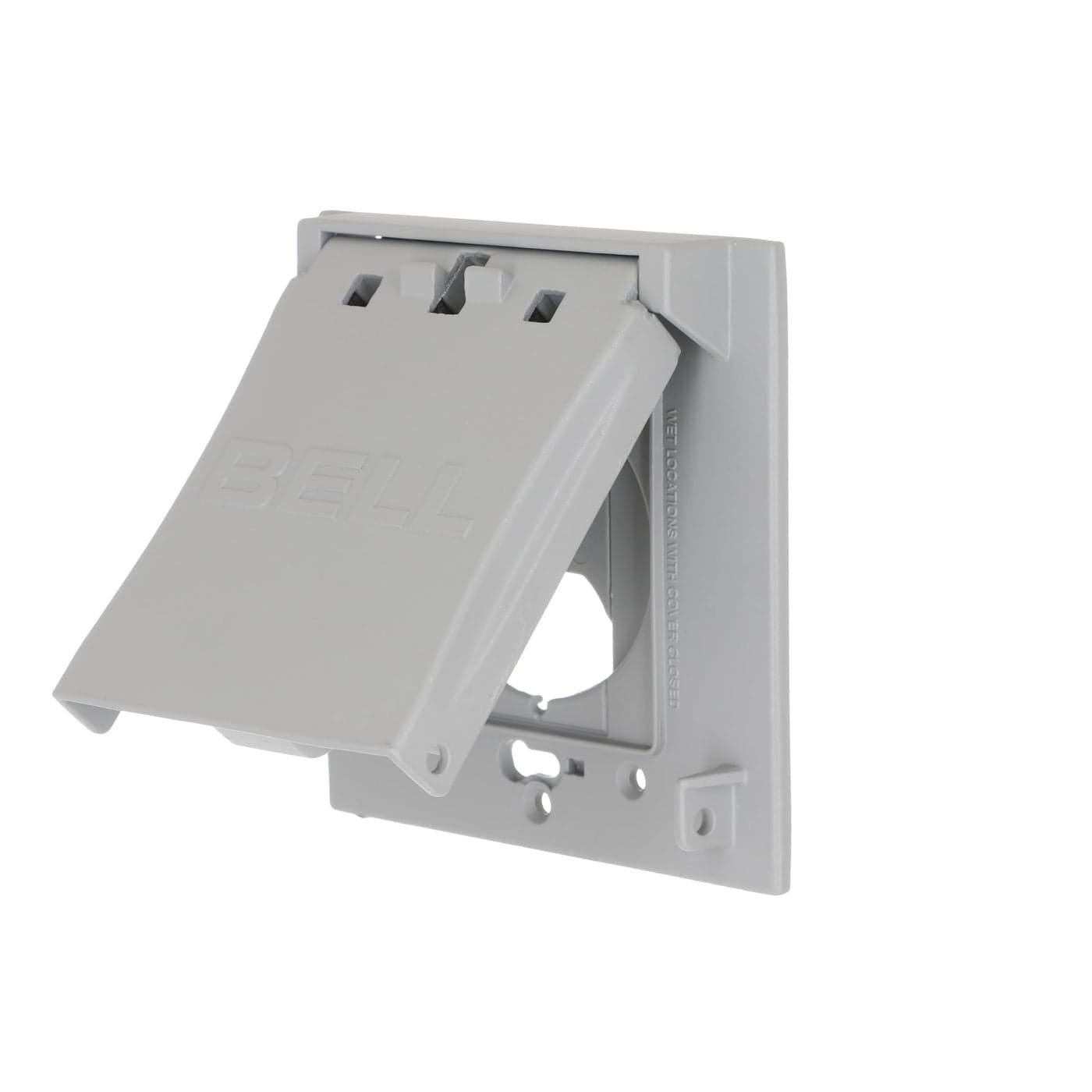 2Gang Flip Weatherproof Cover VerticalHorizontal 1Device 3in1 225 in diameter Gray