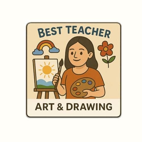 Deep Print Sparkle Acrylic Magnets – Best Teacher Gift, Classroom Decor, Appreciation Keepsake (Art & Drawing_Mam)