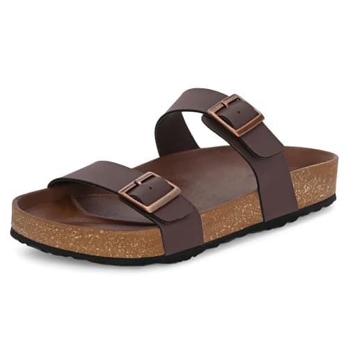 Centrino Men’s Berkin-Style Slip-On Sandals | Open Toe Design | Soft PU Footbed | Lightweight & Comfortable | Arch Support | On-Grip Sole | Casual Outdoor Wear (6863)