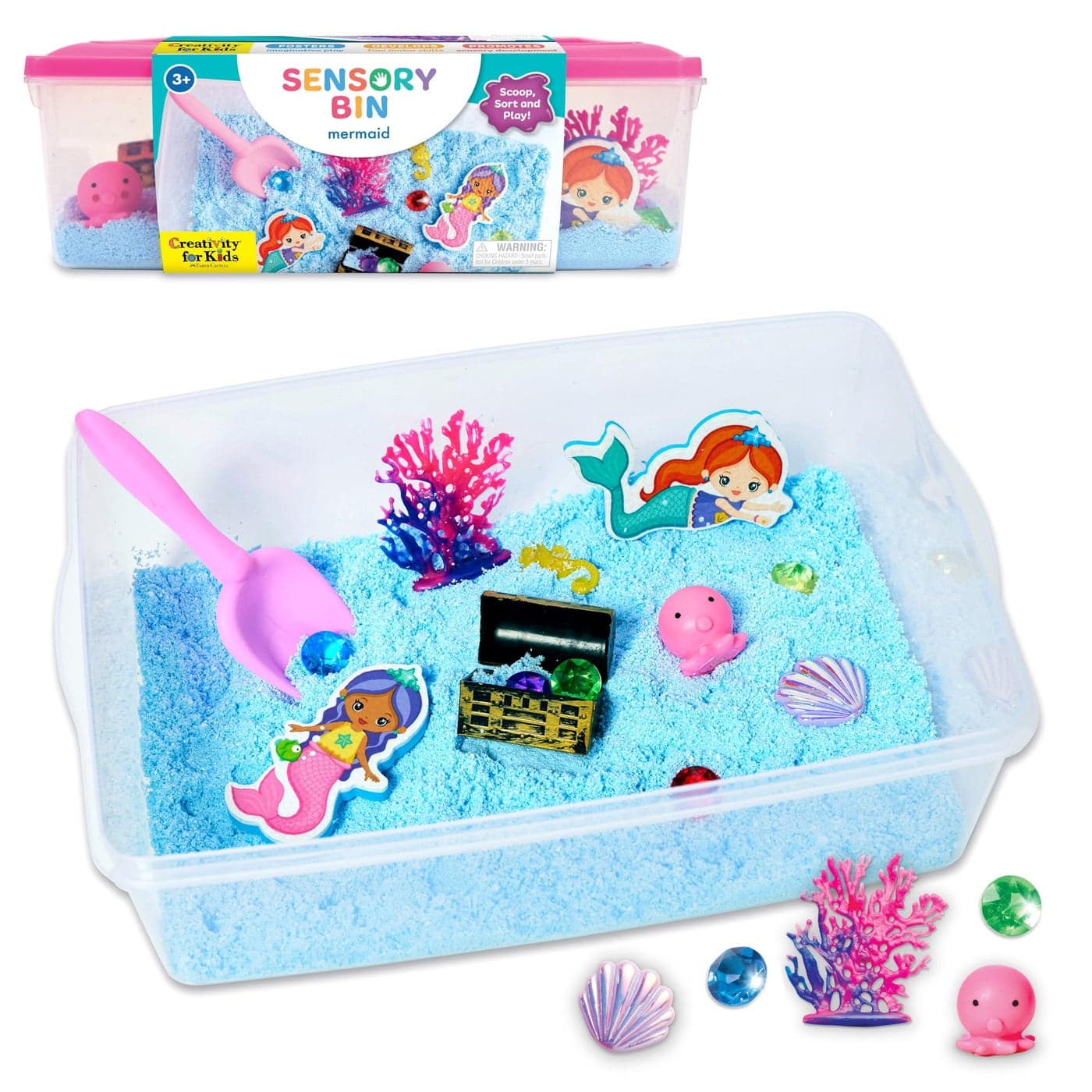 Creativity for Kids Sensory Bin: Mermaid - Mermaid Toys and Sensory Bins for Toddlers 3-4+, Sensory Box and Bin Filler, Toddler Activities and Mermaid Gifts for Girls