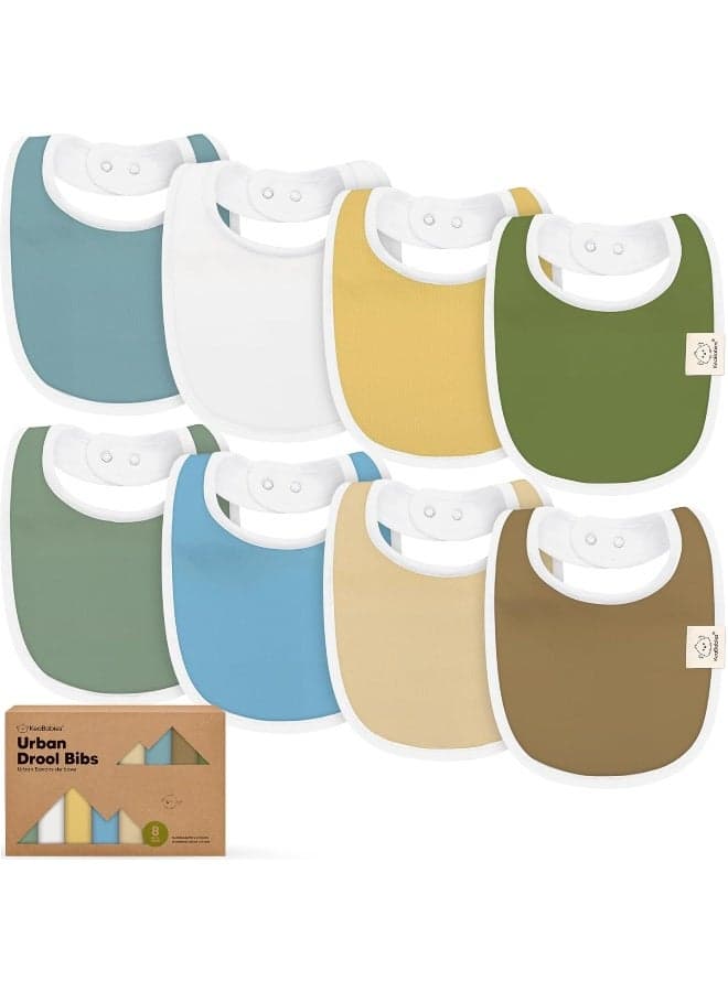 8-Pack Organic Baby Bibs for Boys, Girls - Soft Cotton Drooling and Teething Bibs for Baby Girl & Boy, Extra Absorbent, Easy to Clean & Put On for Toddler, Newborn, Infant 0-24 Months (Daybreak)