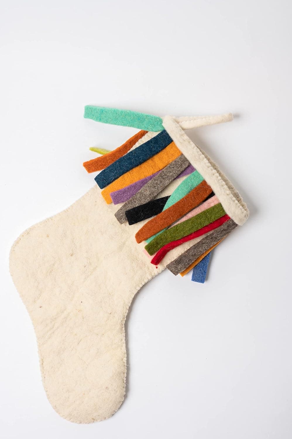 De Kulture Handmade Premium Wool Felt Multicolor Christmas Stocking Eco Friendly Needle Felted Stuffed Ideal for Home Office Decoration Holiday Decor 62x07x1299 LWH Inches