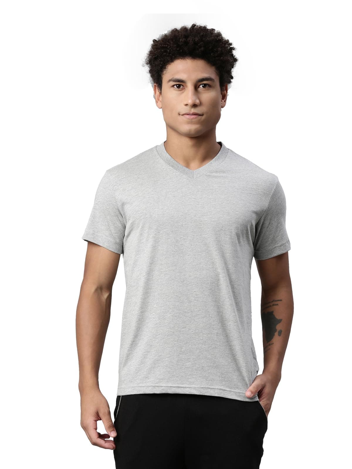 Levi's Cotton Men's Plain Regular Fit T-Shirt (PR683513_Light Grey Melange M)