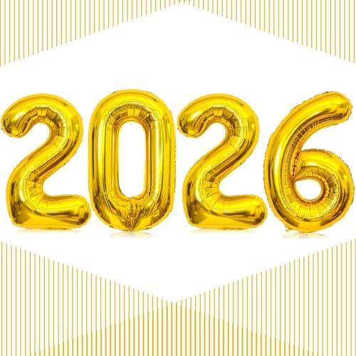 2026 Balloons 32 INCH GoldGiant GOLD 32 Inch 2026 Balloons for 2026 New Year Eve Party SuppliesGold 2026 Happy New Year Decorations Christmas Graduations