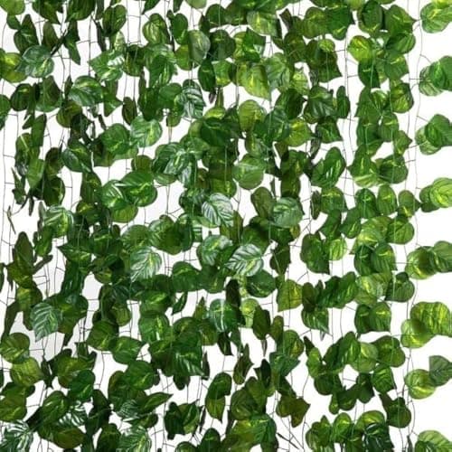 Well Art Gallery Polyester Home Decor Artificial Garland Money Plant Leaf Creeper, for Home Garden Party Wedding Hotel Festivals Decoration (Green, 8 Feet) - (Green, 2)