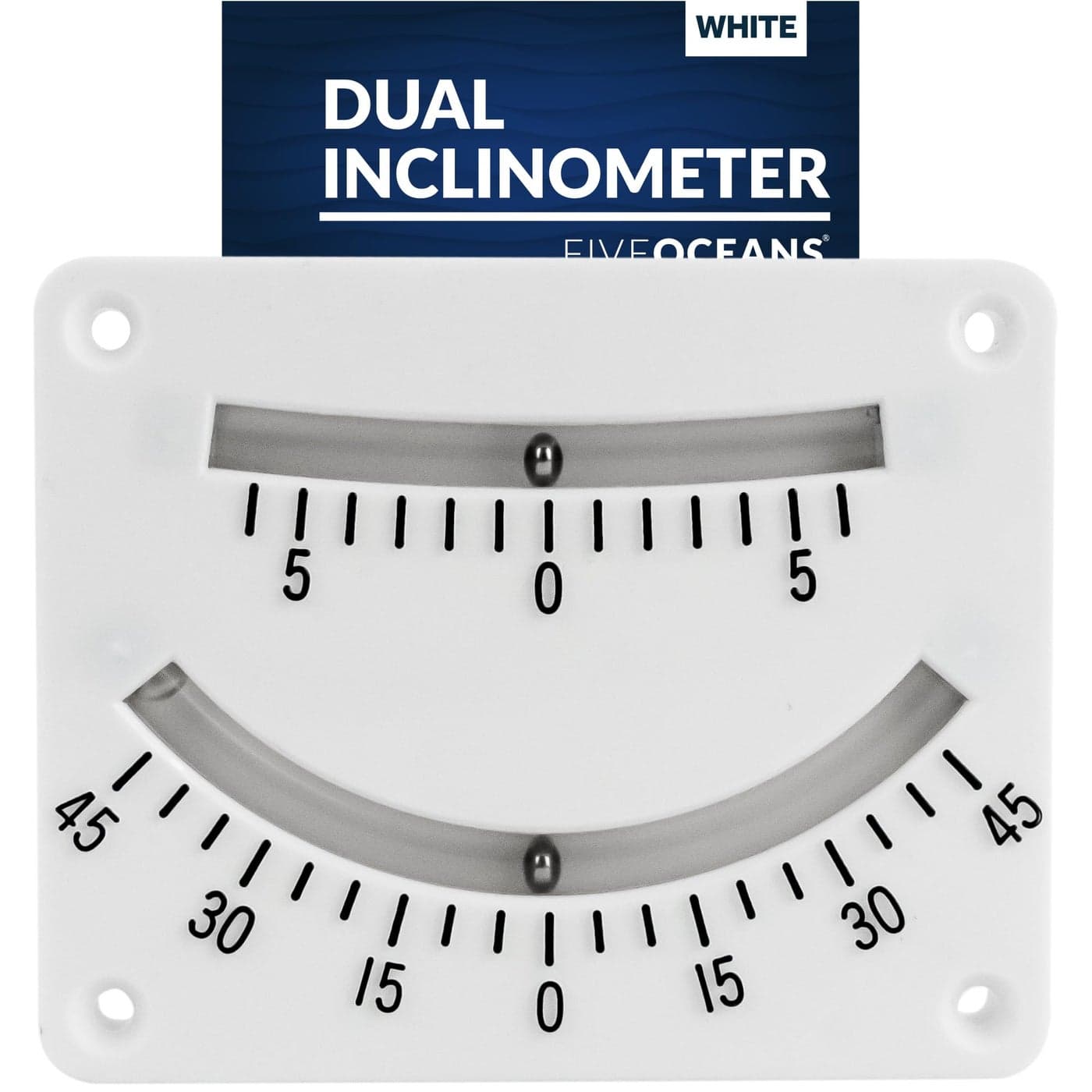 Five Oceans Dual Inclinometer, Angle Gauge, Tilt Gauge, Angle Indicator for Boat, RV, Camper, Trailer, Trucks, Measures +/-45 Degree Range - FO3037