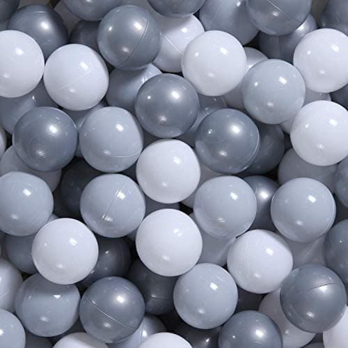 GOGOSO Ball Pit Balls for Toddler Baby Plastic Playballs Kids Soft Pastel Pelotas NonToxic BPAFree GrayPearl Gary White 50 Balls