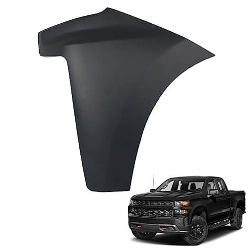 munirater Front Bumper End Cap Extension Left Side Black Replacement for 2019 2020 2021 2022 Silverado 1500 GM1016110
