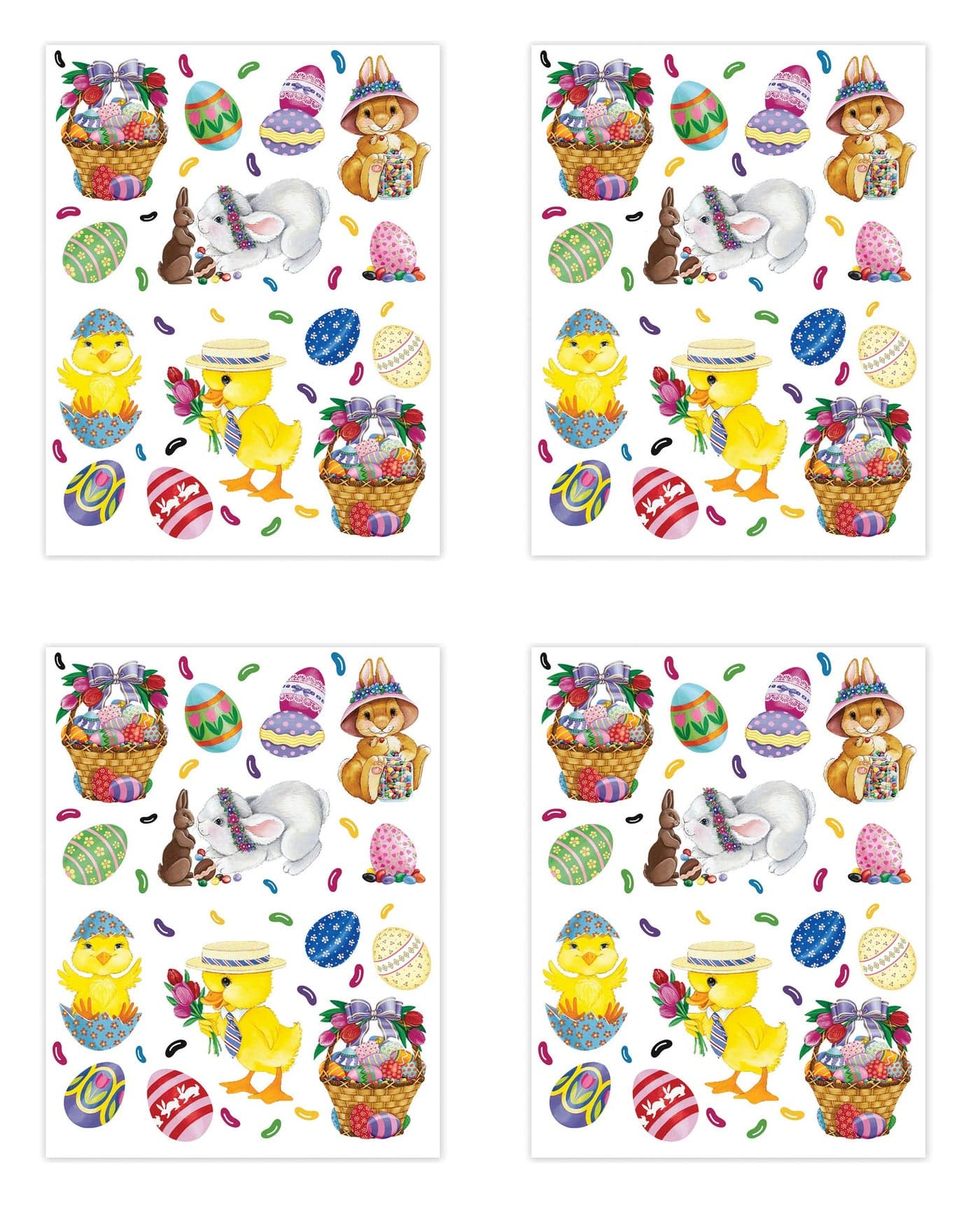 Bunny, Basket & Egg Stickers