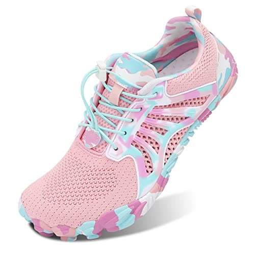 Womens Water Shoes for Women Quick Dry Barefoot Aqua Shoes Swim Shoes Beach Shoes Pool Shoes for Women for Boating Diving Surf Drving Yoga Upstream Pink 8.5 W/7 M