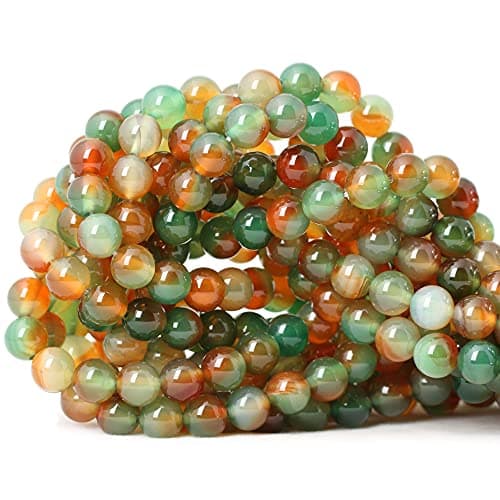 CHEAVIAN 45PCS 8mm Peacock Agate Round Loose Beads for Jewelry Making DIY Materials 1 Strand 15