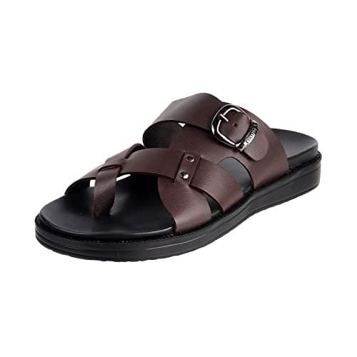 Metro Men Brown Leather Thong Slipper | Chappal | Open Sandal UK/7 EU/41 (16-816)