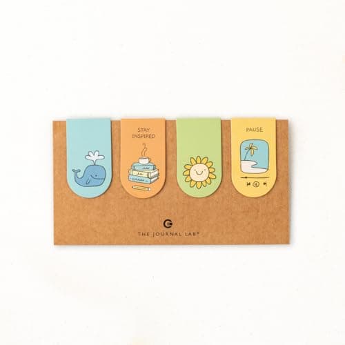 Set of 4 Magnetic Bookmarks | Magnetic Page Markers| Magnetic Page Clips | Ideal Gift for Book Lover or Planner Enthusiast by The Journal Lab