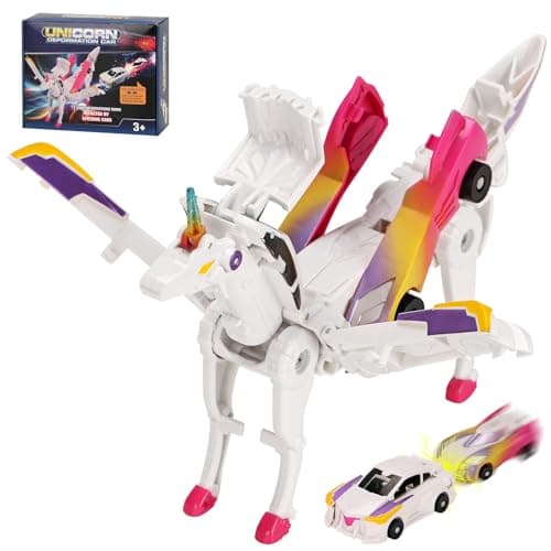 Car Toy transformable Unicorn Sports car Collision Magic Unicorn Childrens transformable car Robot Suitable for Boys and Girls