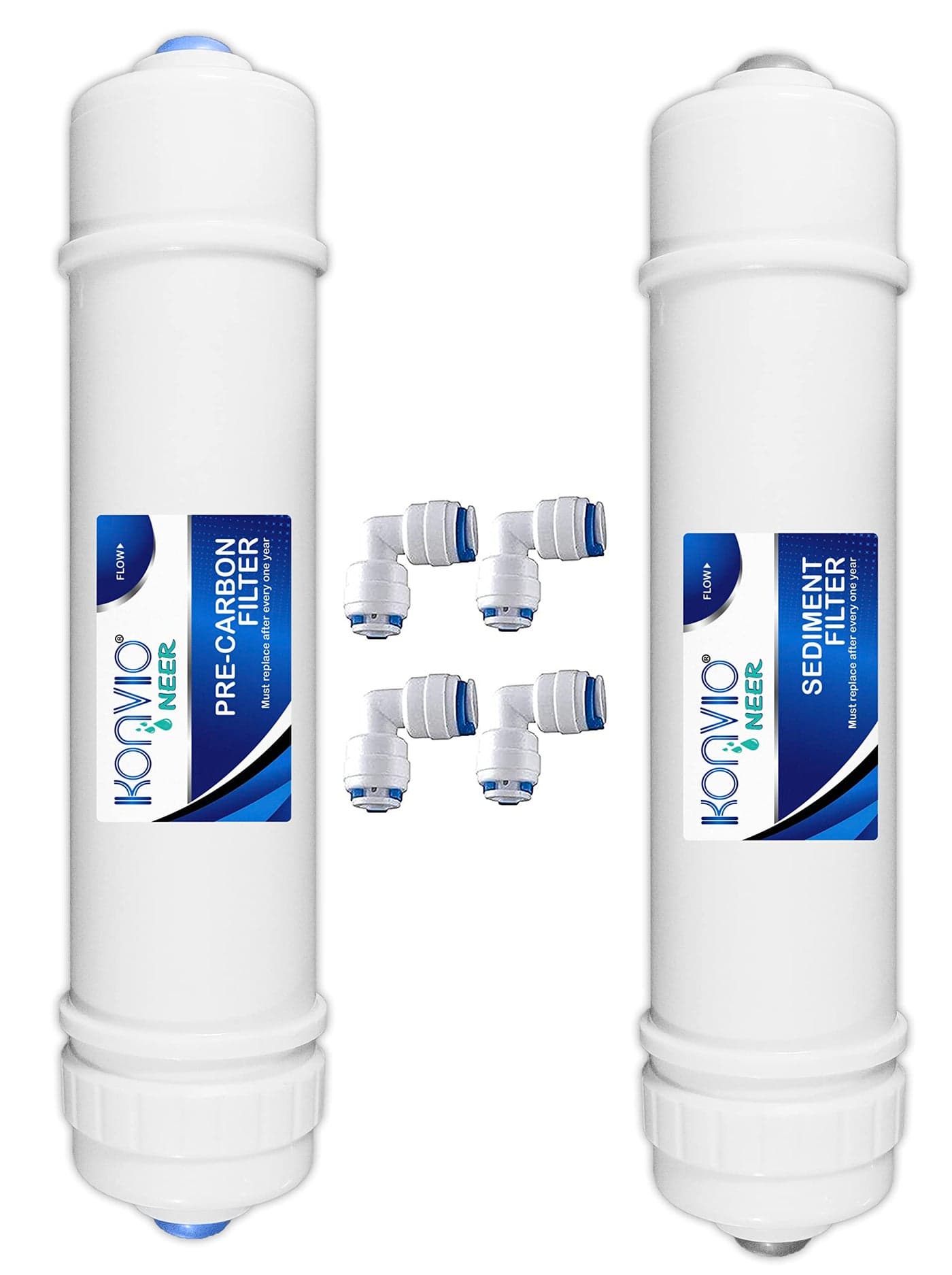 Konvio Neer Water Purifier Inline Cartridge Consisting of Pre Carbon Filter and Sediment Filter Compatible with All RO Water Filters