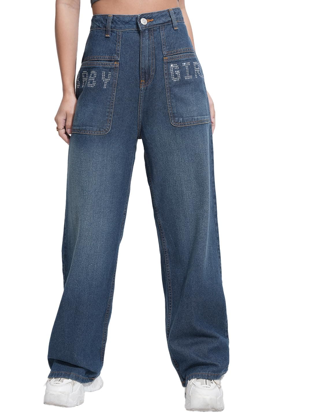 Tokyo Talkies Women Wide Leg Highrise Jeans