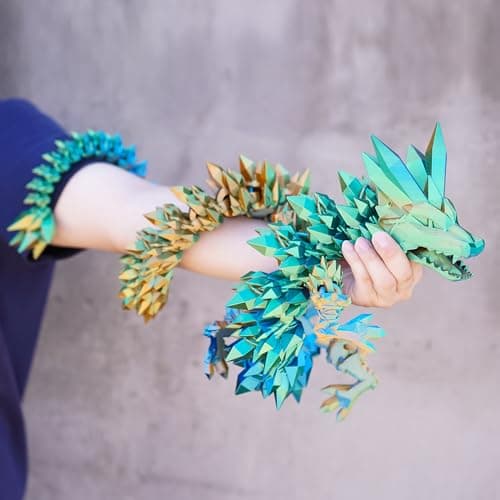 Super Large 3D Printed Crystal Dragon with Movable joint488inchFlexible Realistic Articulated Animal Fidget ToysMystery Figurines GiftsExecutive Desk Dcor and Festival Collectible Active mouth