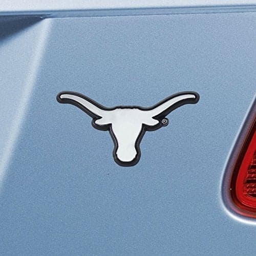 FANMATS - 14827 NCAA University of Texas Longhorns Chrome Team Emblem 1.6"x3.2"