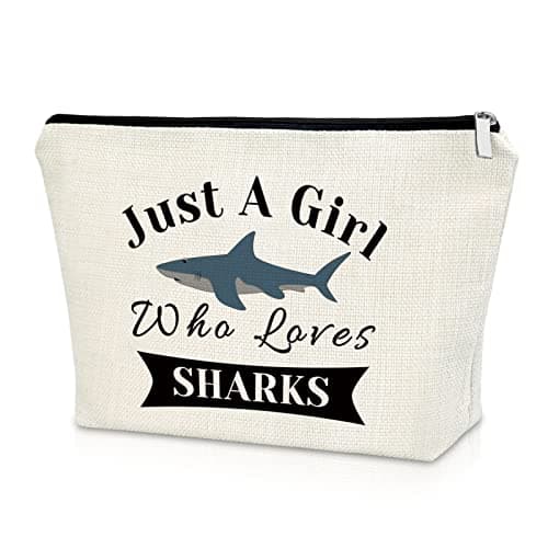 Sazuwu Shark Gifts for Girls Makeup Bag Shark Lover Week Birthday Gifts Animal Lovers Cosmetic Bag Christmas Graduation Present Cosmetic Travel Pouch