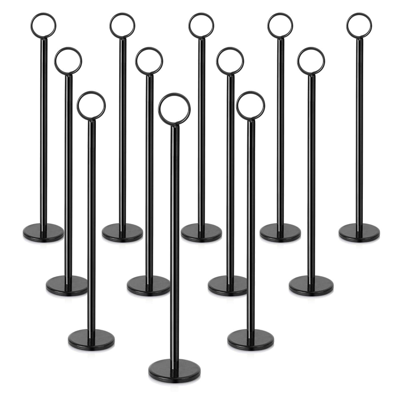 New Star Foodservice 27716 RingClip Table Number HolderNumber StandPlace Card Holder 12Inch Set of 12 Black Finish
