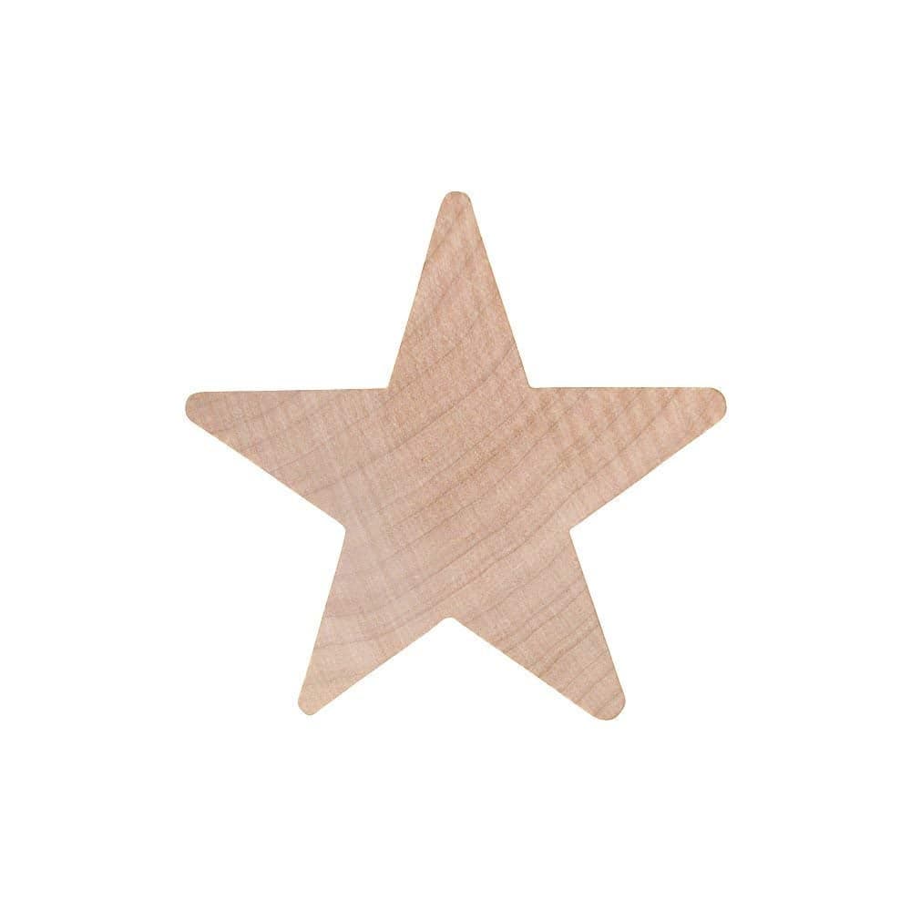 Wood Stars for Crafts Small Wooden Stars Cutouts 2 Inch by 14 Inch Pack of 25 Christmas July 4th Memorial Day by Woodpeckers