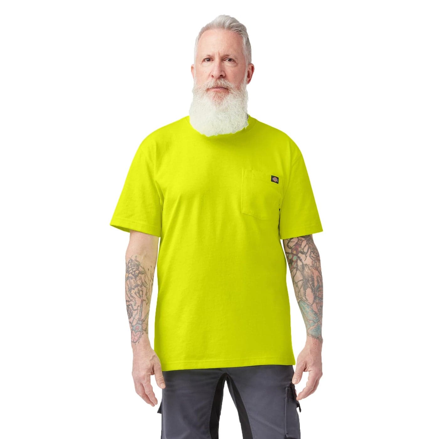 Dickies Mens Big Tall Heavyweight Crew Neck Short Sleeve Tee Big Bright Yellow Large Tall